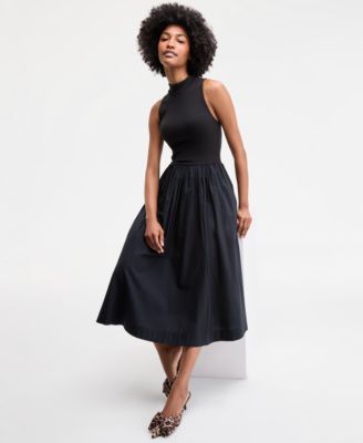 Women's High-Neck Sleeveless Midi Dress, Exclusively at Macy's