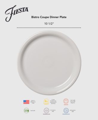White Bistro Coupe Dinner Plates, Set of 4