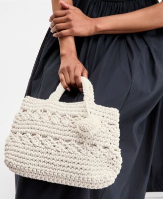On 34th Womens Trucker Jacket High Neck Sleeveless Midi Dress Crochet Medium Tote Bag Alaynaa Pointed Toe Bo In Silver