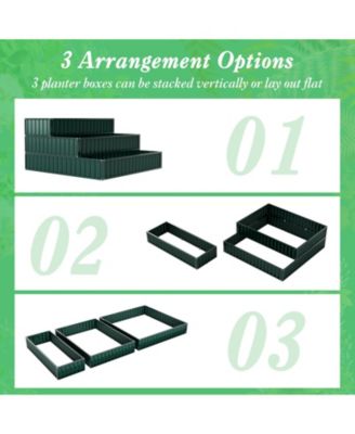 Heavy-Duty Outdoor 3-Tier Raised Garden Bed Planter Box