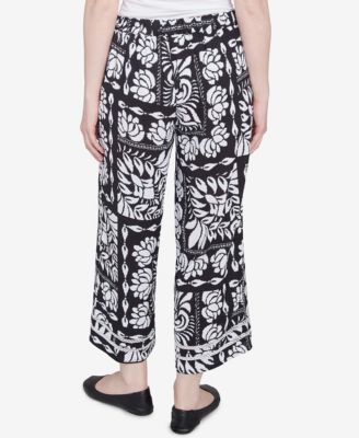 Petite Lotus Patchwork Crepe Capri Pants