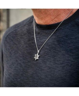 Star of David Pendant – Stainless Steel, Silver Finish