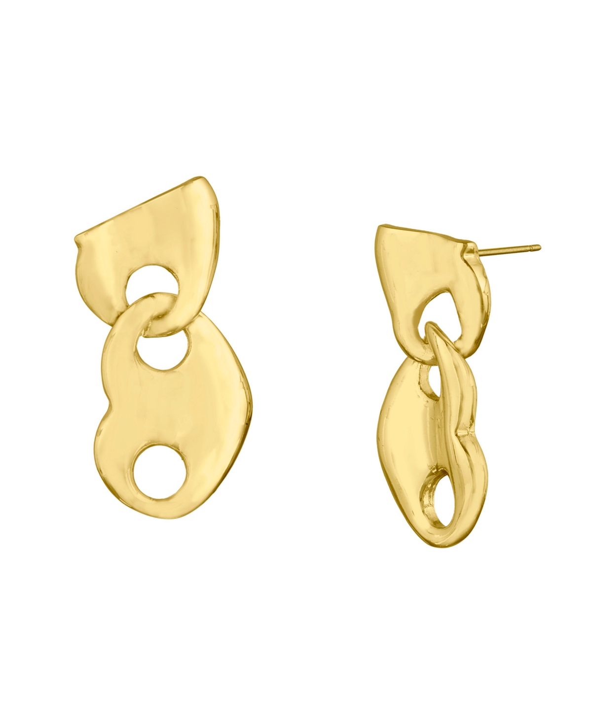 Gold Mariner Heart Drop Earrings - Gold