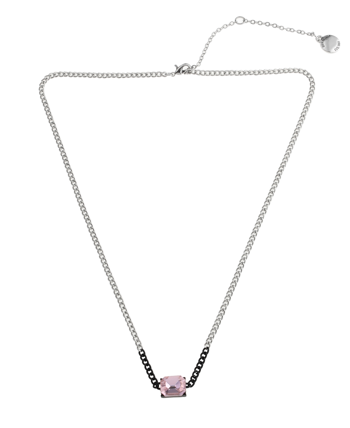 Punk Romance Stone Pendant Necklace - Rose, Two Tone