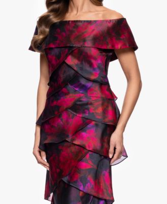 Petites Printed Long Sheath Dress