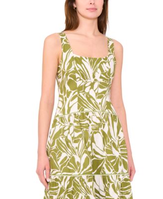 Women's Cotton-Blend Printed Sleeveless Maxi Dress