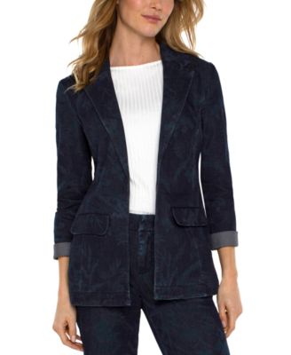 Liverpool Los Angeles - Women's Floral Denim Boyfriend Blazer
