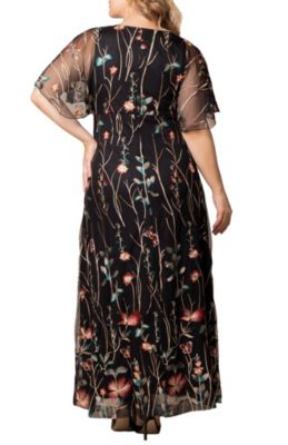Plus Size Embroidered Elegance Evening Gown