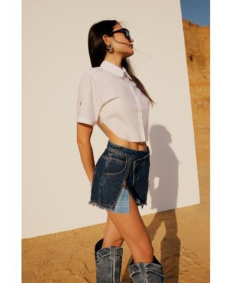 Women's Zip-Detail Cotton Shorts