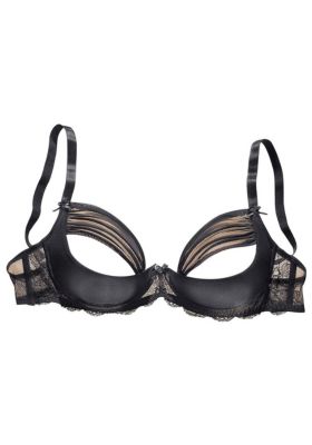 Women's Sexy Black Mesh Shelf Underwire Bra