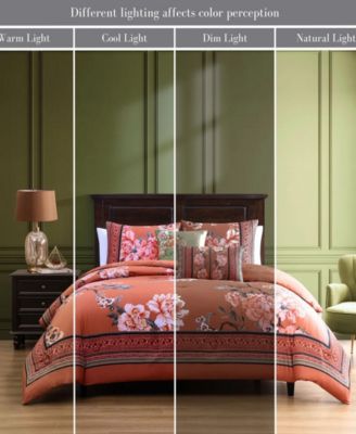 Rossana Bedding 100% Cotton 5-Piece King Size Reversible Comforter Set