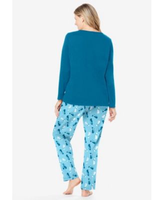 Women's Dreams and Co. Long Sleeve Knit PJ Set