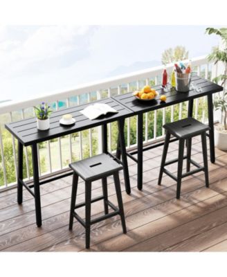 Patio Counter Height Bar Table with Adjustable Foot Pads