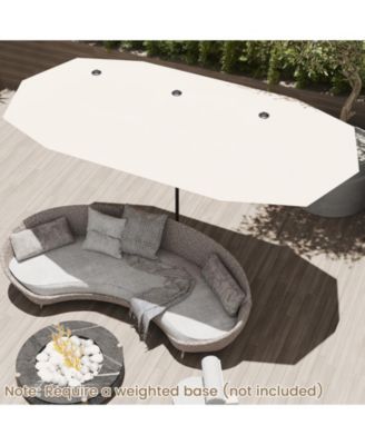 Extra Wide Patio Market Umbrella Double-Sided with Crank for Outdoor Tables