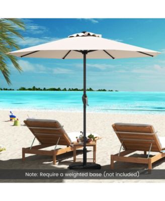 Outdoor Heavy Duty Market Umbrella with Crank Handle and 8 Sturdy Ribs