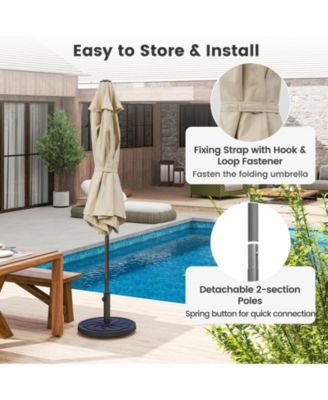 Outdoor Patio Heavy Duty Market Umbrella with Push Button Tilt