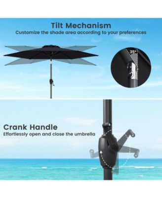 Outdoor Patio Heavy Duty Market Umbrella with Push Button Tilt