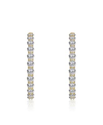 Women's Dazzling Clear Cubic Zirconia Accent Hoop Earrings