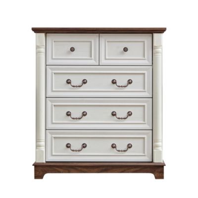 Farmhouse Style 5 Drawer Dresser Bathrooom Cabinet Chest with Base Wooden Rustic Chest of Drawers, Storage Dresser Organizer