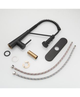 Single-Handle Pull-Down Sprayer 2 Spray High Arc Kitchen Faucet With Deck Plate