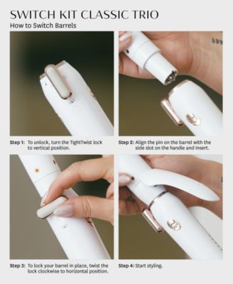 Switch Kit Classic Trio Professional Interchangeable Curling Iron with 3 Ceramic ClipBarrels for Curling and Waving