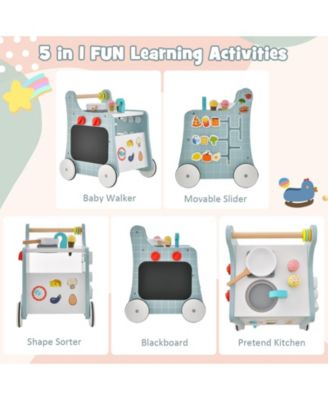 6-in-1 baby push walker with Play Kitchen Over 12 Months