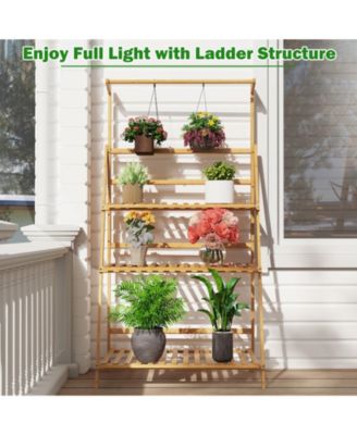 3 Tier Hanging Plant Stand with Height Adjustable Hanger Rod