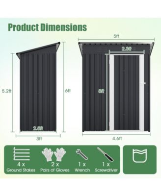 Outdoor Storage Shed with Sloped Roof and Lockable Door