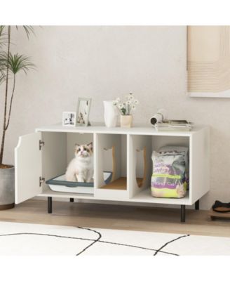Cat Litter Box Enclosure for 2 Cats Hidden Cat Washroom