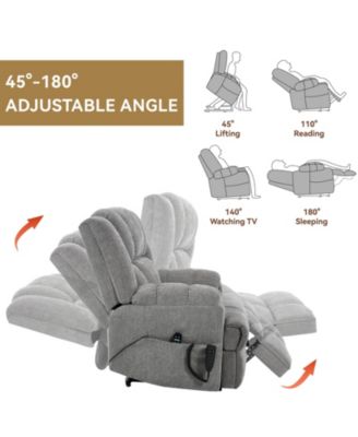 Dual Motor Heat Massage Power Lift Recliner Chair, Up to 350 lbs, Medium-Firm, Heavy-Duty with Power Remote