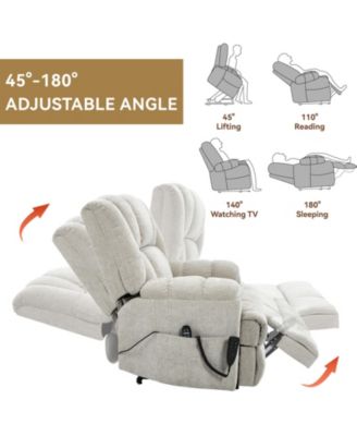 Dual Motor Heat Massage Power Lift Recliner Chair, Up to 350 lbs, Medium-Firm, Heavy-Duty with Power Remote