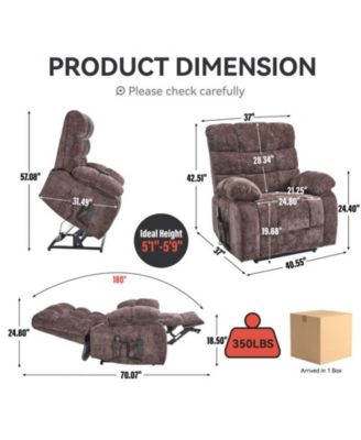 Lift Recliner Chair Heat Massage Dual Motor Infinite Position Up to 350 LBS Large Electric Power Lift Recliners with Power-Remote and Heavy duty