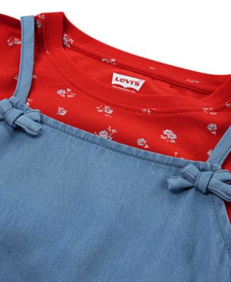 Little Girls 2-Piece Layerable Dress with T-Shirt