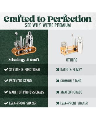 Bartender Kit 10-Piece Bar Tool Set with Bamboo Stand