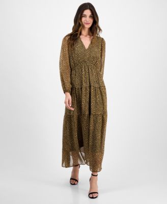 Robbie Bee - Women's V-Neck Tiered Maxi Dress