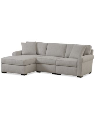 Radley Roll Arm 98" 3-Pc. Fabric Chaise Sectional
