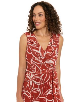 Petite Floral-Print Ruffled Maxi Dress