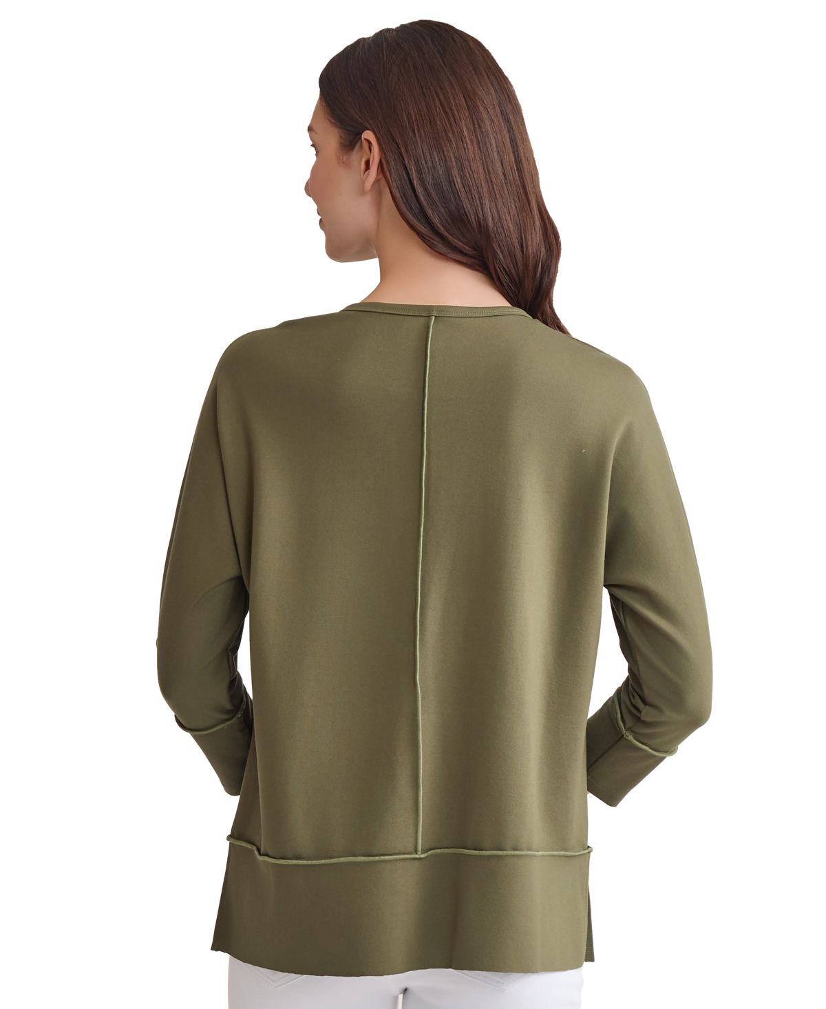 Jones New York Petite Serenity Knit Dolman-sleeve Tunic In Green