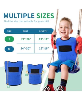 Medium Blue Weighted Compression Vest for Kids with Sensory Needs