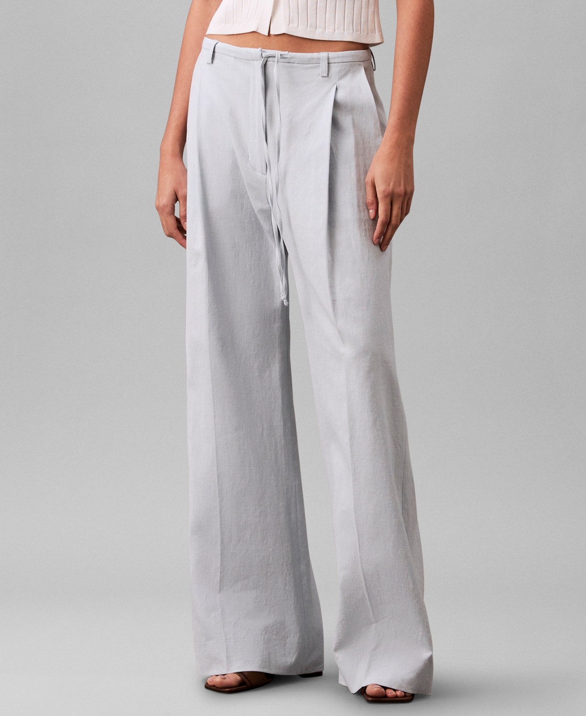 Women's Linen Blend Wide-Leg Pants - Plein Air