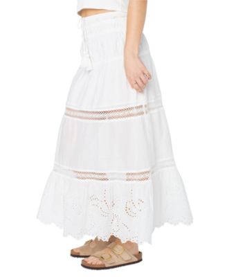 Juniors' Castaway Cotton Pull-On Maxi Skirt
