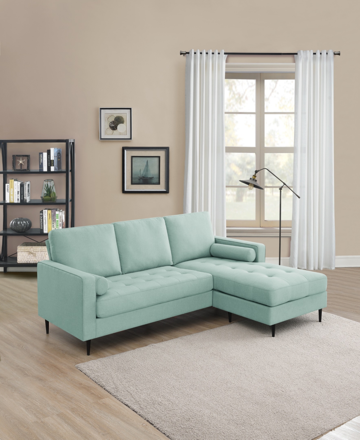 Gold Sparrow 82" Polyester Lexington Reversible Sectional, Created For Macy's