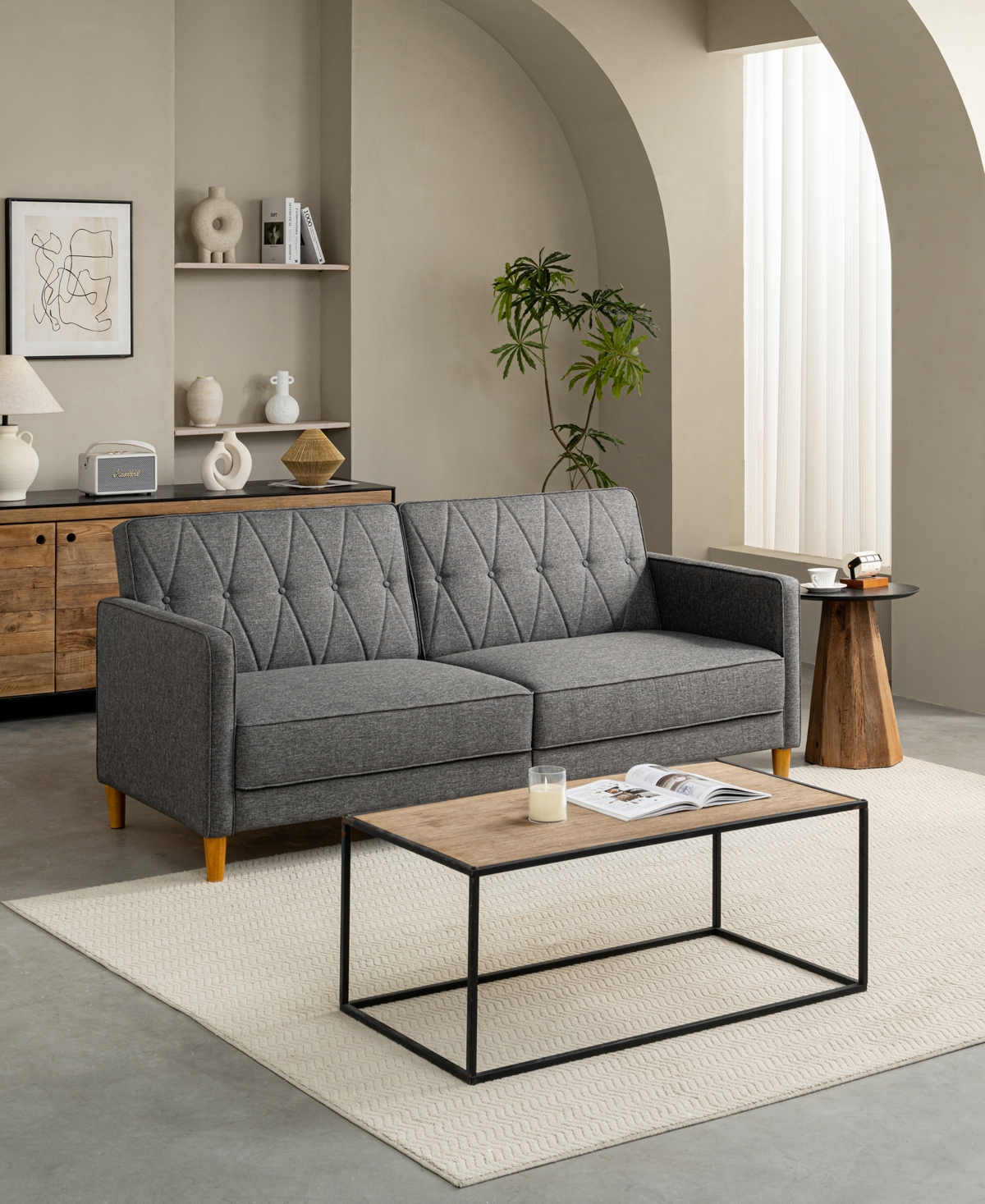 Gold Sparrow 77" Polyester Victoria Convertible Sofa Bed, Created For Macy's