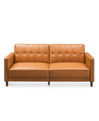 77" Faux Leather Victoria Convertible Sofa Bed, Created for Macy's
