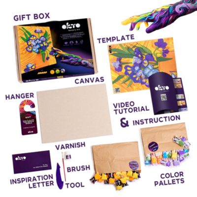 OKTO Air-Dry Clay 3D Painting Kit – Irises (11.8 x 15.7 in)