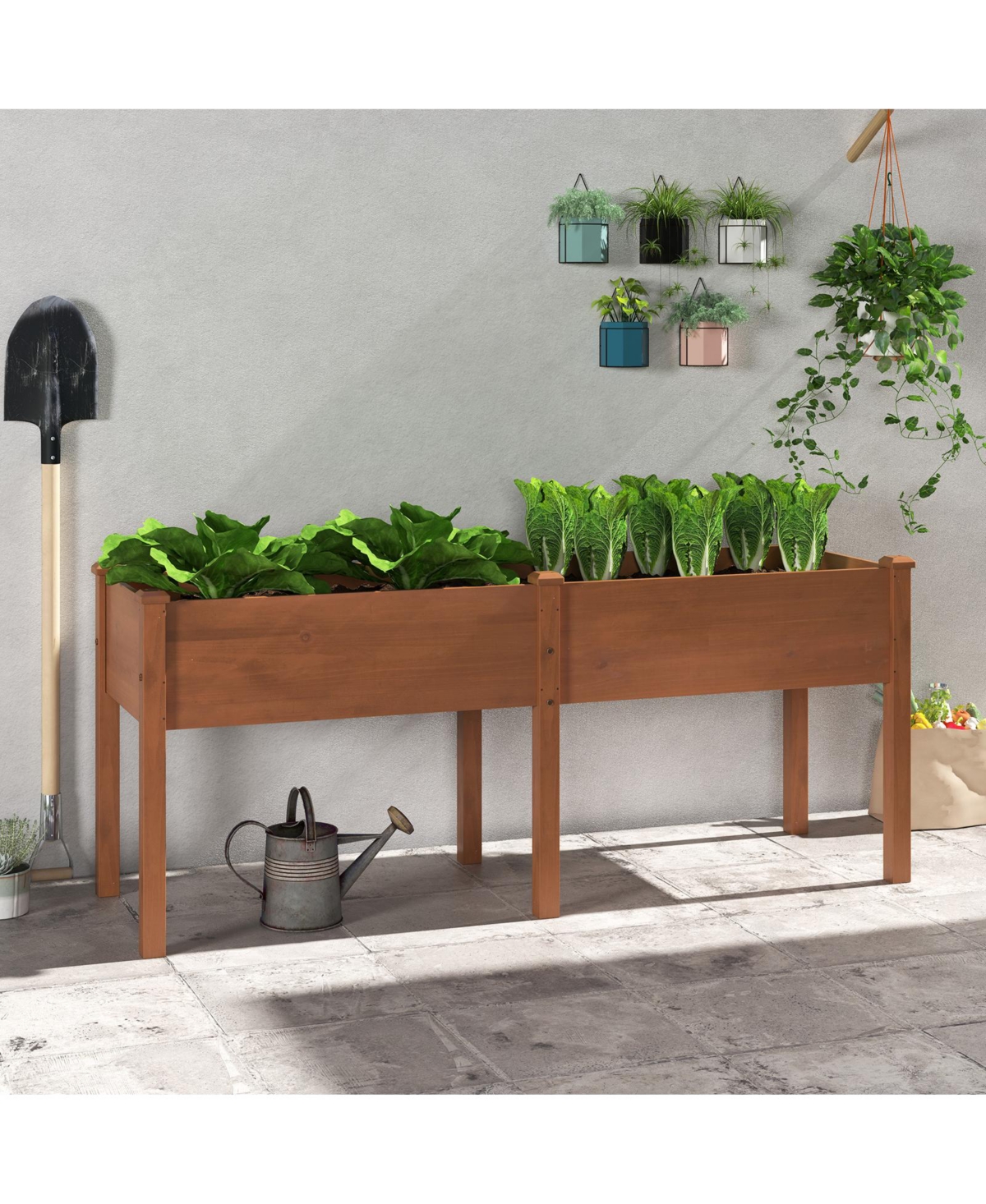 Large Raised Garden Bed with Drainage Holes and 6 Supporting Legs