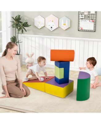 Kids 6 Pieces Foam Climbing Blocks Indoor Climb and Crawl Activity Playset with Rectangles