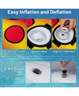 1 or 2 Person Inflatable Towable Tube for Boating with Drainage