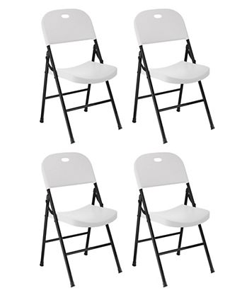 Portable Folding Chair Set with Durable Steel Frame 4 Pack
