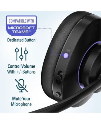 60X Wireless Headset with Noise Cancelling Microphone for Work, Bluetooth Headset for Calls with USB Dongle, Specially Designed for MS Team, Meet, Slack, Office Headset for Work